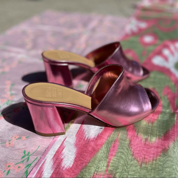 Maryam Nassir Zadeh Pink Metallic Mar Mule Sandal - Picture 4 of 6
